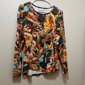 Westbound Multicolor Abstract Print Top size 1X